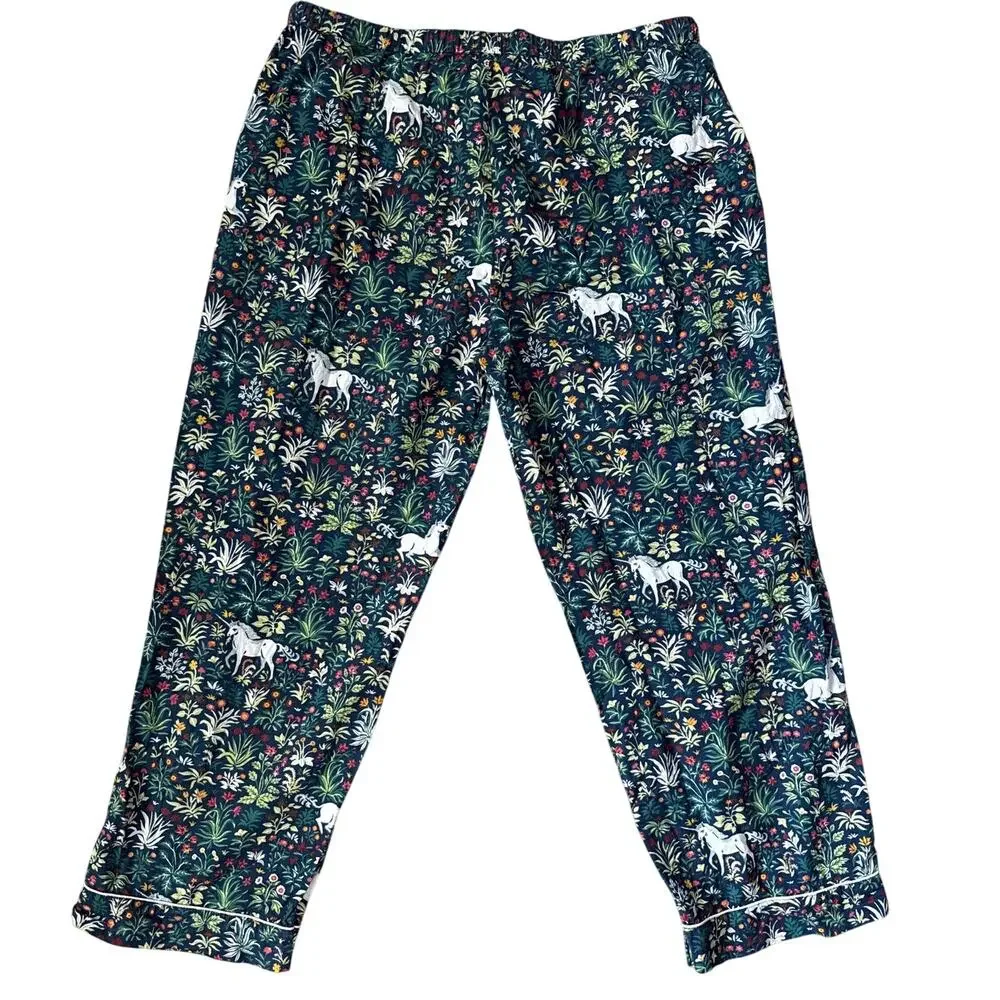 Printfresh Unicorn's Garden Printed Navy Blue Pajama Pants Size XL - Picture 5 of 8
